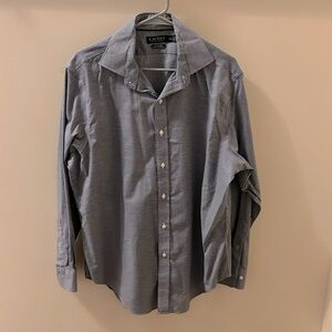 Ralph Lauren Men’s Size 16 1/2 34/35 blue and white button down shirt